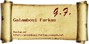 Galambosi Farkas névjegykártya